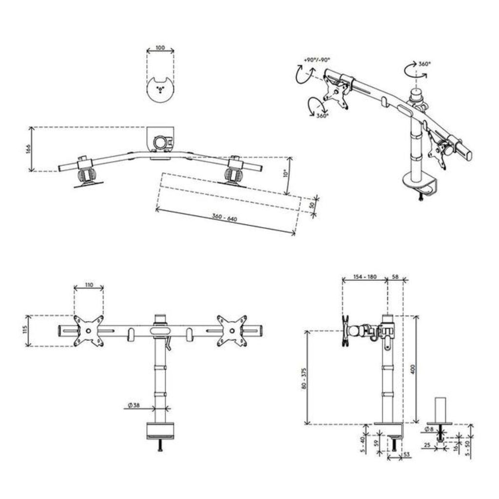Dataflex Viewmate Dual Monitor Arm