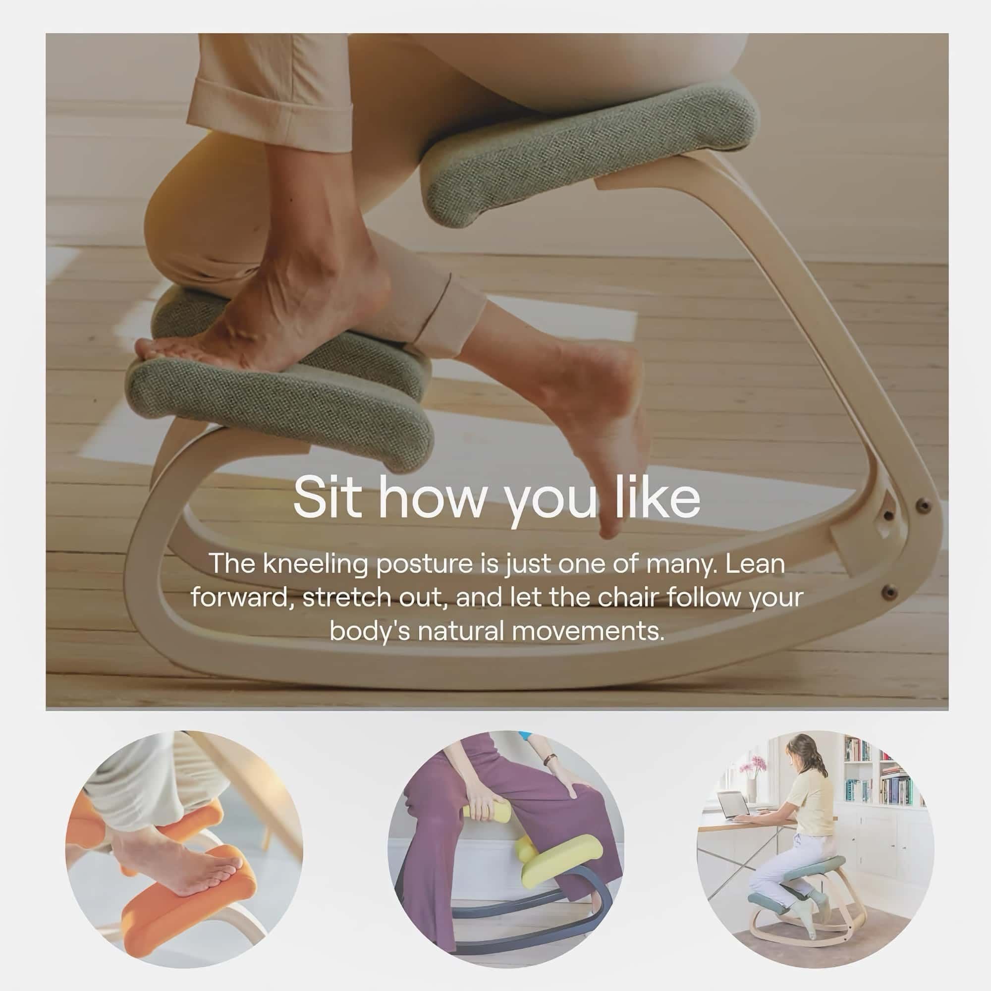 Varier Variable™ kneeling chair, grey/natural