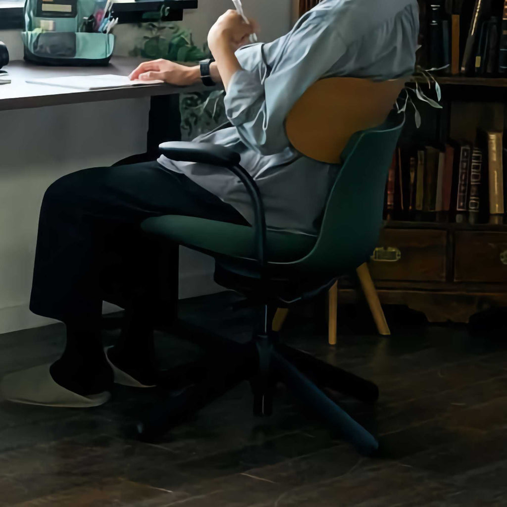 Kokuyo Inglife Office Chair Dark Plywood Back, Green